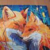 puzzles en bois artisanal, fait en france, 2 renards