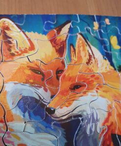 puzzles en bois artisanal, fait en france, 2 renards