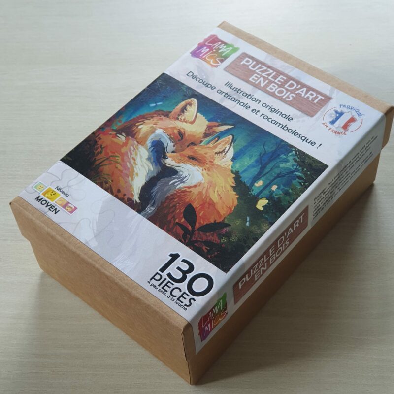 Lamamics - Puzzle en bois - 130 pièces - 2 renards