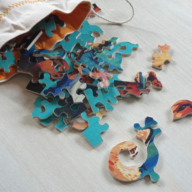 Lamamics - Puzzle en bois - 130 pièces - 2 renards