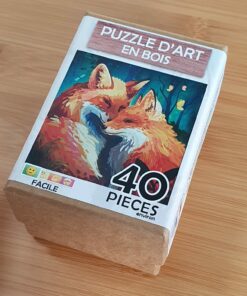 Puzzle en bois Lamamics - 40 pièces - 12cmx12cm - 2 renards