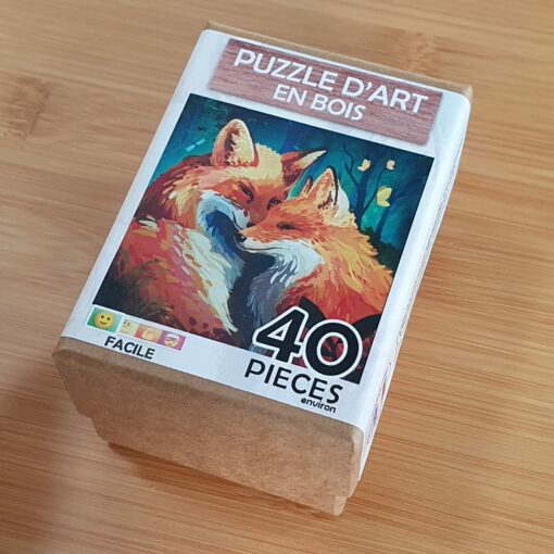 Puzzle en bois Lamamics - 40 pièces - 12cmx12cm - 2 renards