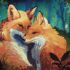 Puzzle en bois 130 pièces 2 renards Lamamics