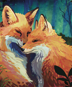 Puzzle en bois 130 pièces 2 renards Lamamics