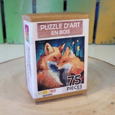 Boite du puzzle d'art "Couple de renard", 75 pièces, petit format
