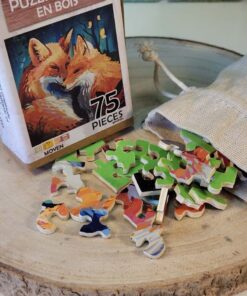 Alternative view of Puzzle d'art en bois - 2 renards - 150 pièces