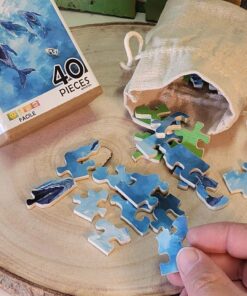 Alternative view of Puzzle en bois - 3 Baleines - 40 pièces