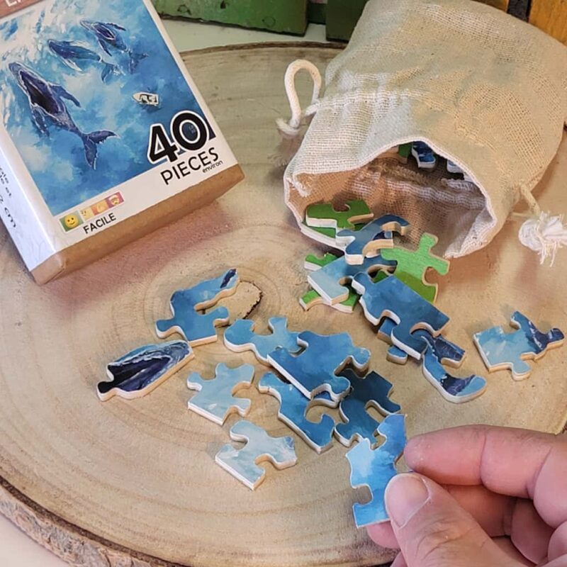 Puzzles en bois conçus, imaginés et fabriqués à vigneux de bretagne, en loire atlantique, en France. Casse-têtes découpés au laser pour une précision maximale.