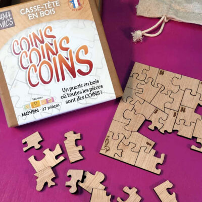 Puzzles en bois conçus, imaginés et fabriqués à vigneux de bretagne, en loire atlantique, en France. Casse-têtes découpés au laser pour une précision maximale.