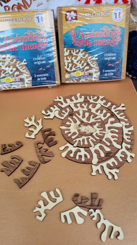 anémone de mer, puzzle en bois fabriqué en france