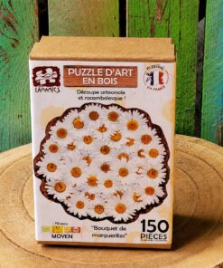 Puzzle en bois Bouquet de marguerites, photo de Mathias Lamamy, découpé à la main en France