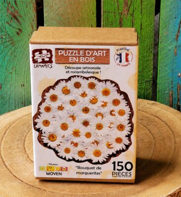 Puzzle en bois Bouquet de marguerites, photo de Mathias Lamamy, découpé à la main en France