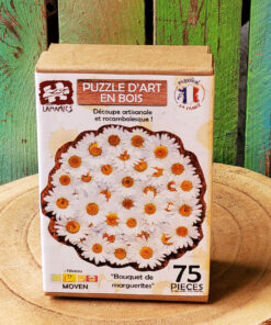 Puzzle en bois Bouquet de marguerites, photo de Mathias Lamamy, découpé à la main en France