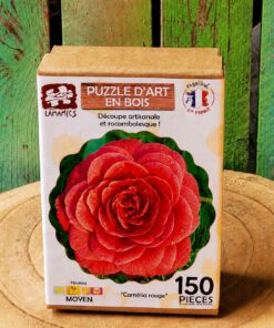 puzzle en bois "fleur de camelia" 150 pièces lamamics - fabrication artisanale