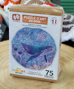 Puzzle en bois - Les lignes de la mer : la baleine à bosses - 75 pièces